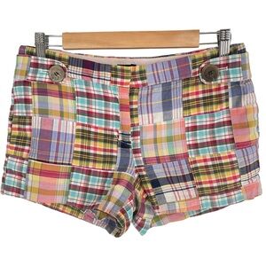 J.Crew Patchwork Madras 100% Cotton Shorts Women’s 0